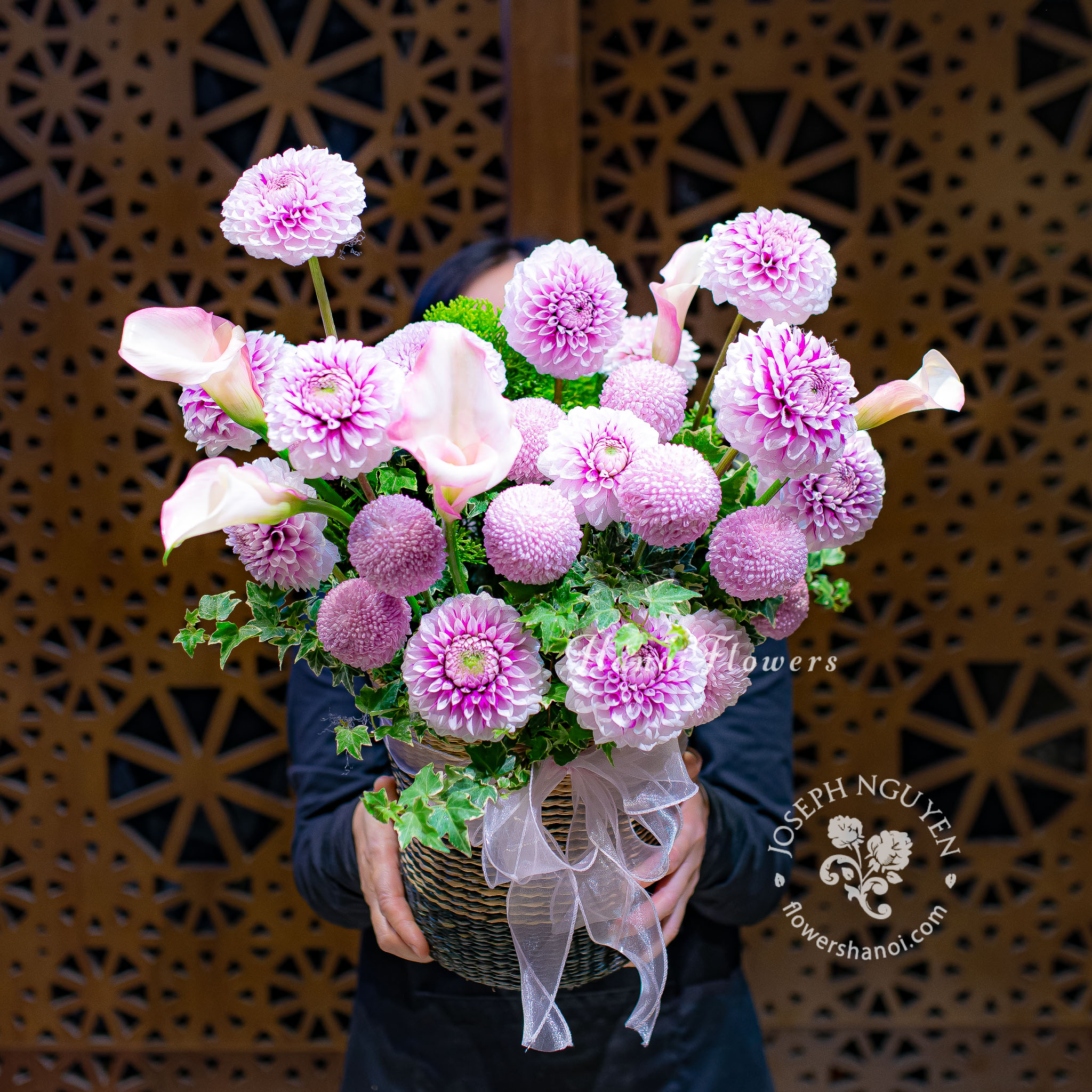 Giỏ Hoa Thược Dược